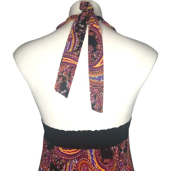 Wet Seal Paisley Halter Maxi Dress - Size Small - Picture 7 of 9